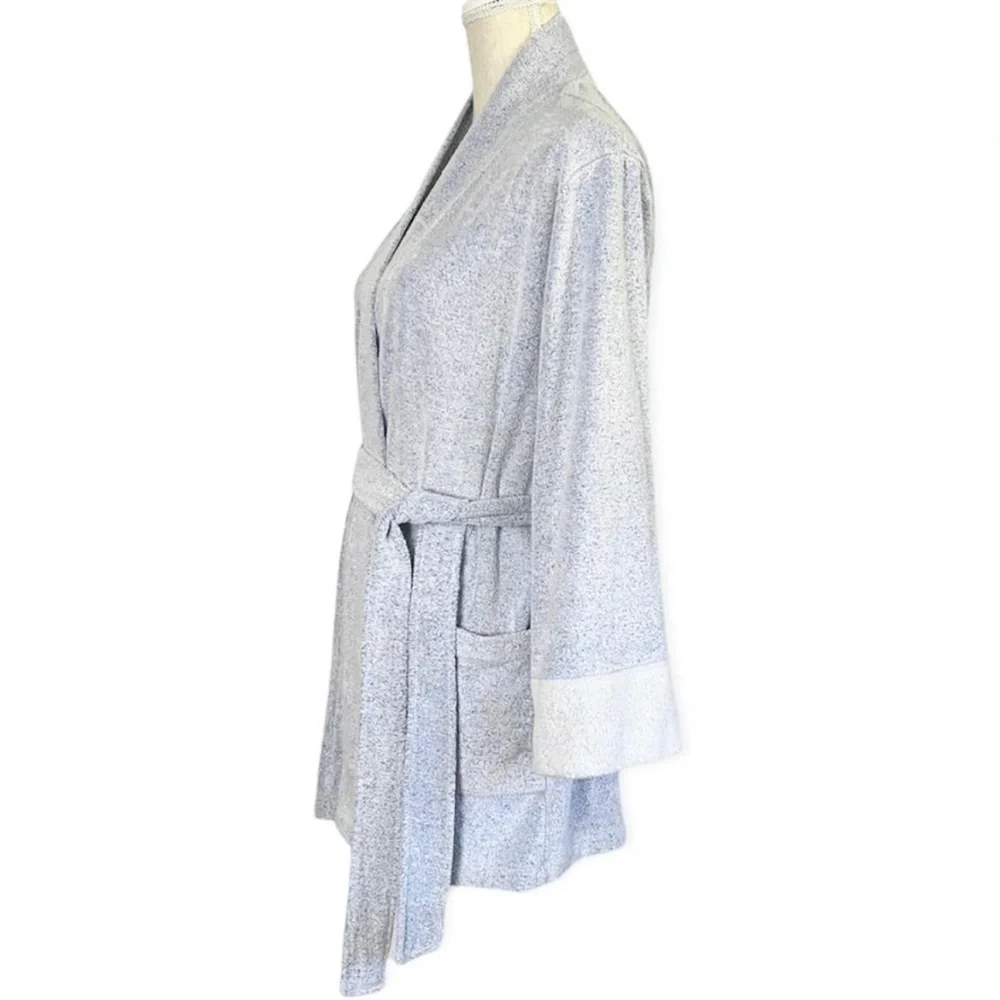 Natori Nirvana Brushed Terry Robe In Imperial Blue Soft And Cozy Size Small - Picture 2 of 8